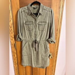 Express army green shirt dress